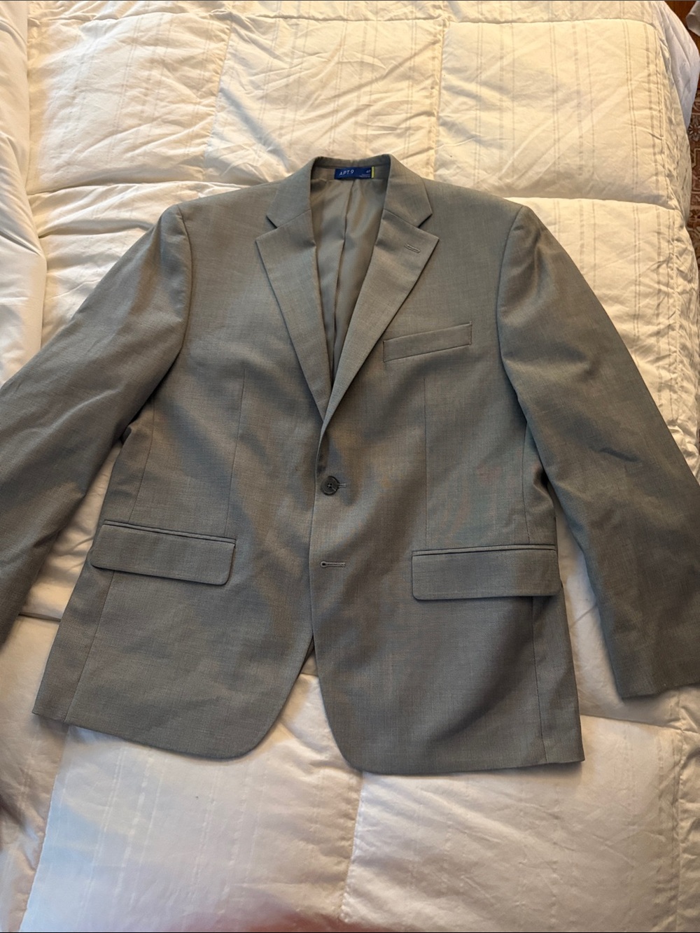 Apt. 9 Men's Light Gray Single-Breasted Blazer 42R worn once!